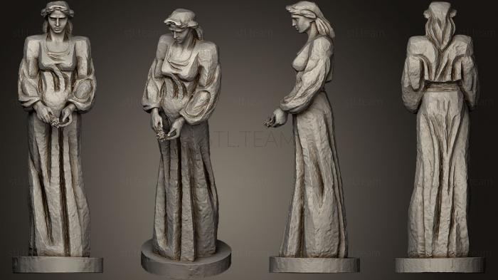 3D model Woman with rose (STL)